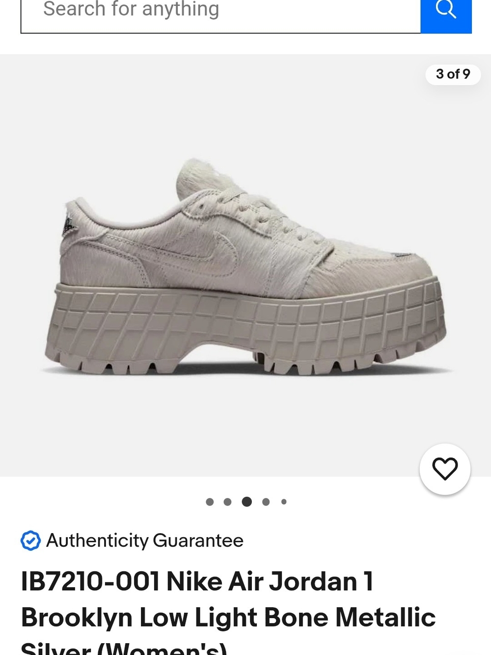Nike Air Jordan 1 Low Platform Sneaker in Light Bone - Picture 3 of 3